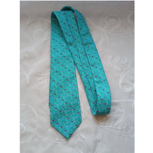 American Lifestyle Men's Fish Tie 3" Swordfish Aqua Blue - Picture 2 of 7